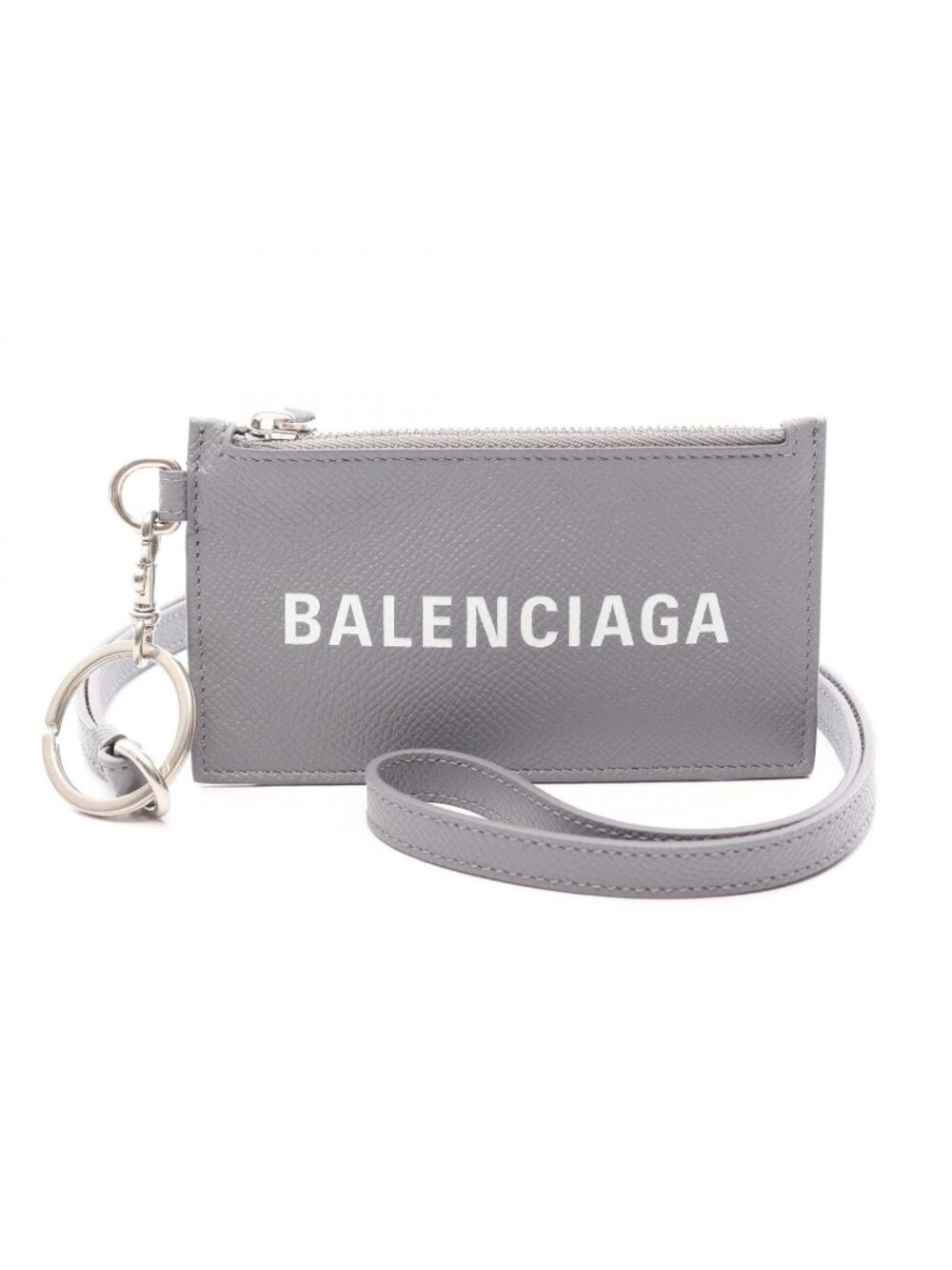 Balenciaga Coin Purse Cash Gray White Leather Fragment Case
